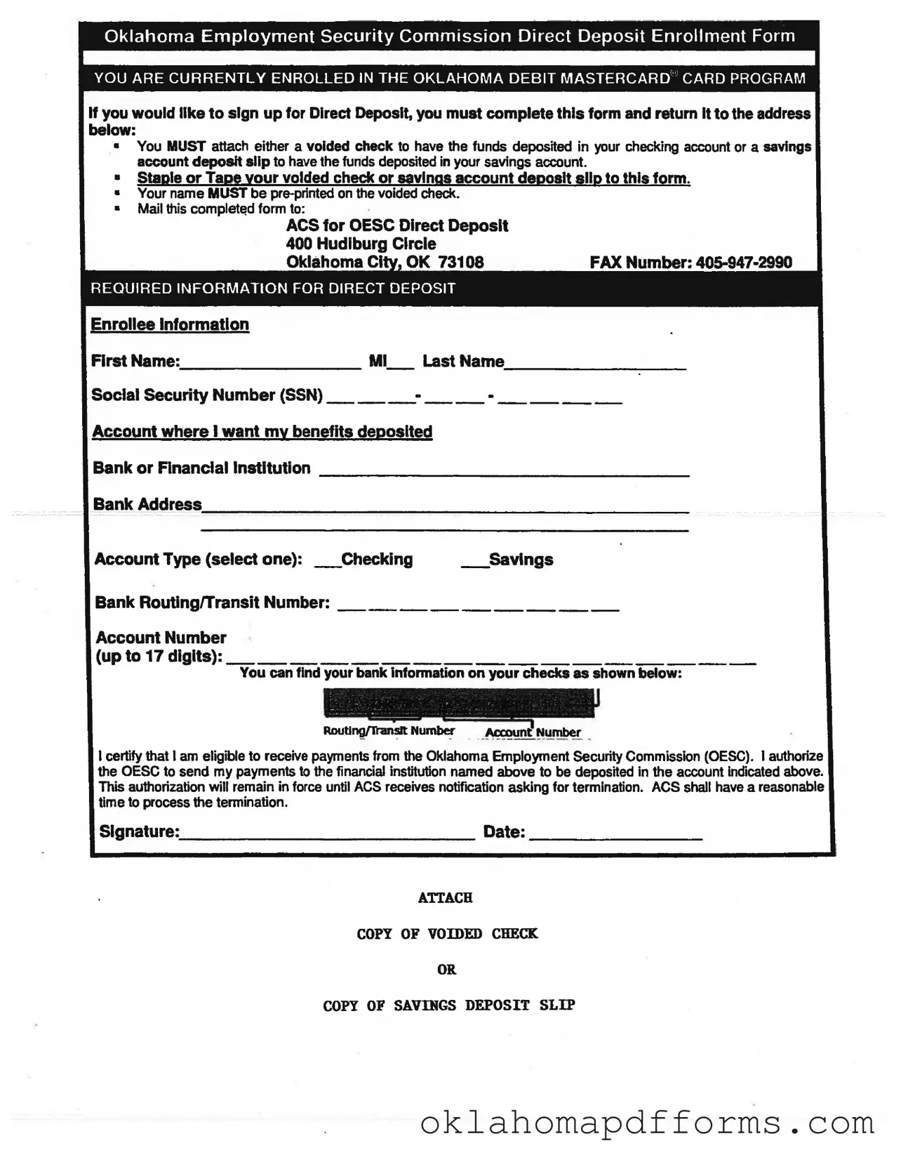 Fill Your Employment Oklahoma Form