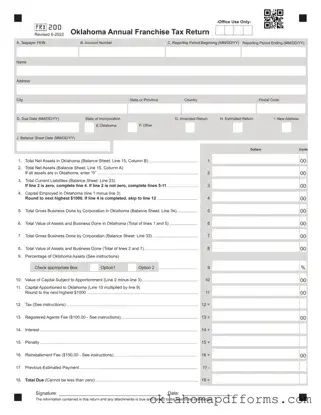 Fill Your Oklahoma 200 Form