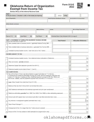 Fill Your Oklahoma 512E Form