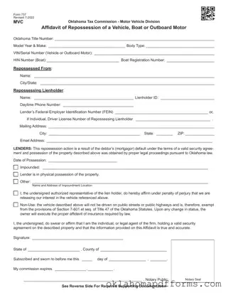 Fill Your Oklahoma 737 Form