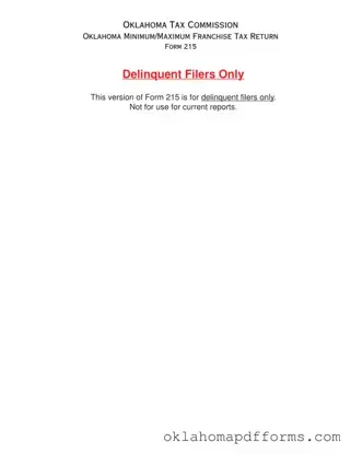Fill Your Oklahoma Minimum Franchise Tax Form