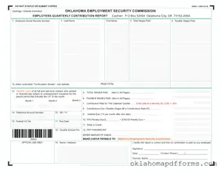 Fill Your Oklahoma Quarterly Contribution Report Form