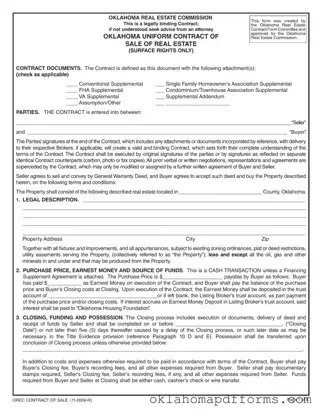 Fill Your Oklahoma Real Estate Form