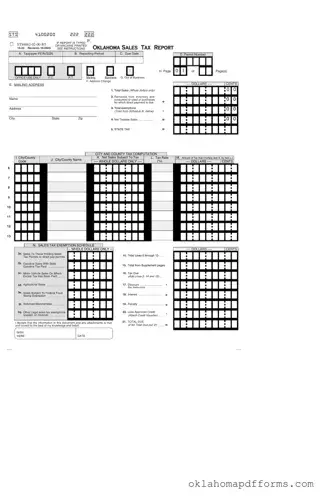 Fill Your Oklahoma Sales Tax Report Form