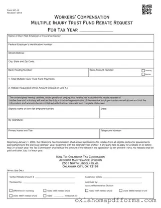 Fill Your Oklahoma Wc 12 Form