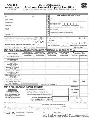 Fill Your Otc 901 Oklahoma Tax Form